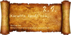 Karaffa Ignácia névjegykártya